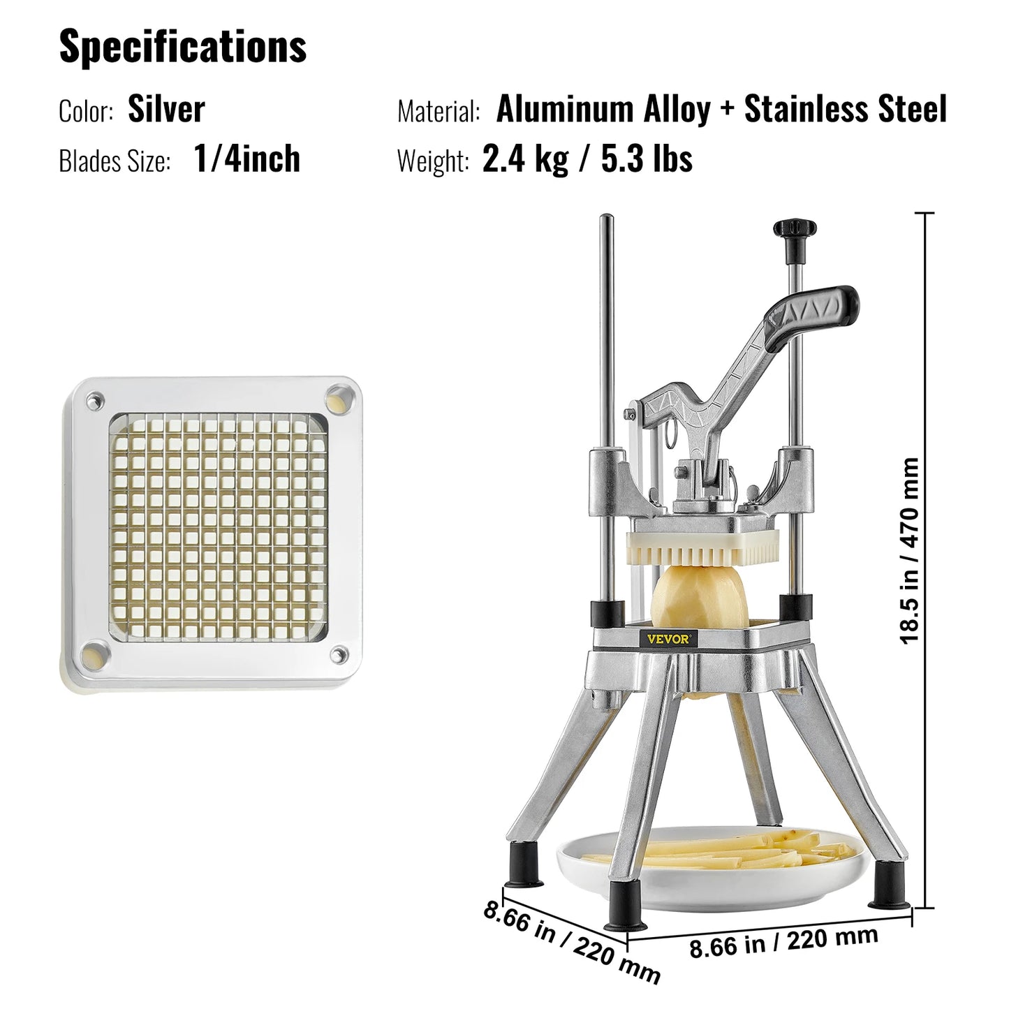 Commercial Heavy-Duty Stainless Steel Dicer