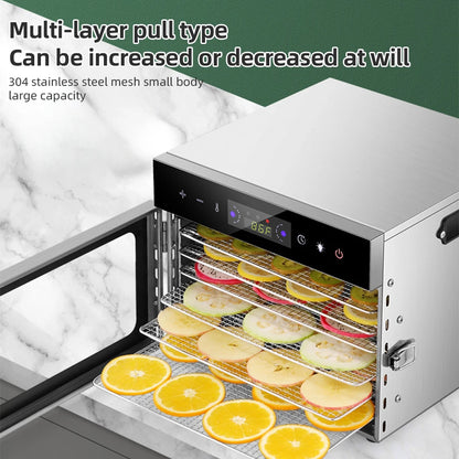 Dehydrators for Food and Jerky with 24H Timer and Light, 12 Drying Racks 800W 30-90℃ Vegetable Fruit Dehydrator EU Plug