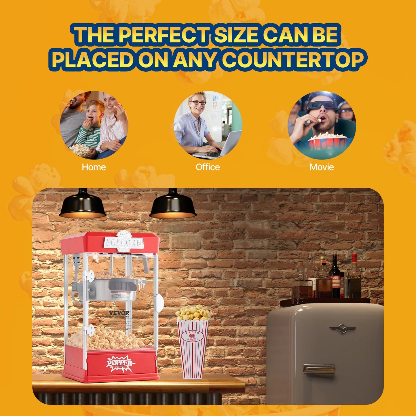 SucceBuy 4Oz Popcorn Maker Commercial Popcorn Machine Countertop Popcorn Maker Includes Tabletop Popcorn Maker 1.5 Gal per Batch